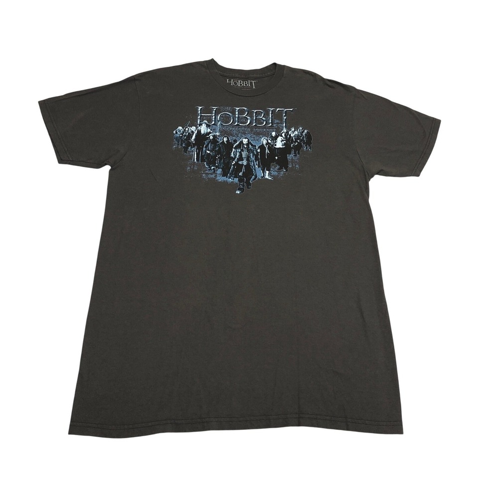 The Hobbit An Unexpected Journey Movie Graphic T-Shirt Gray XL Short Sleeve Crew